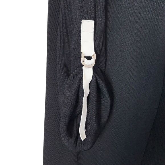 Newport News Sweater Womens Size XL Black Ribbed Long Sleeve Long Cardigan - Picture 4 of 11